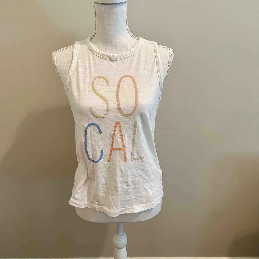 Women's White Graphic Tank Top